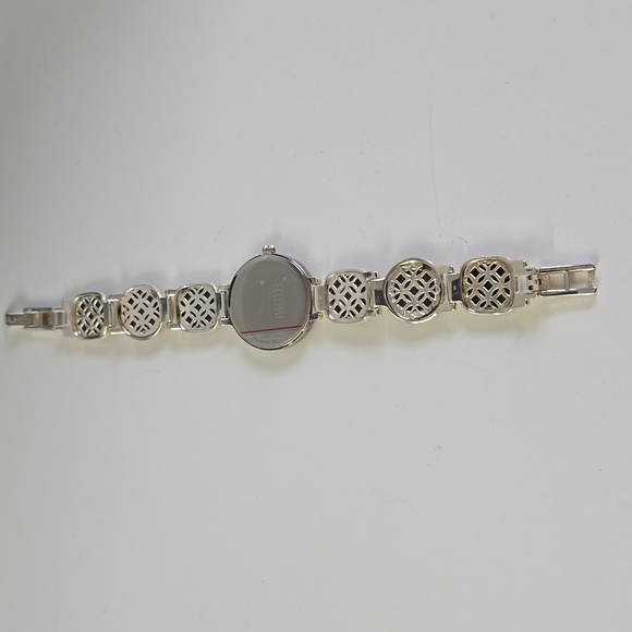 Ecclissi Sterling Silver Quartz Watch Black Druzy Accents + Extra Links - Picture 15 of 16